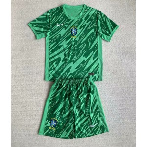 Fotbalové Dres Brazílie Brankářské Dětské Domácí Oblečení Copa America 2024 Krátký Rukáv (+ trenýrky)